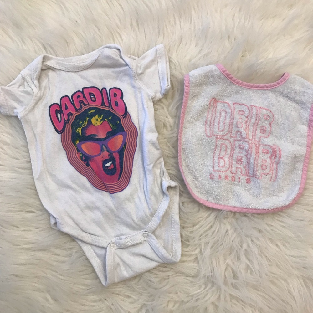 Cardi B Onesie & Bib Set 3-6M